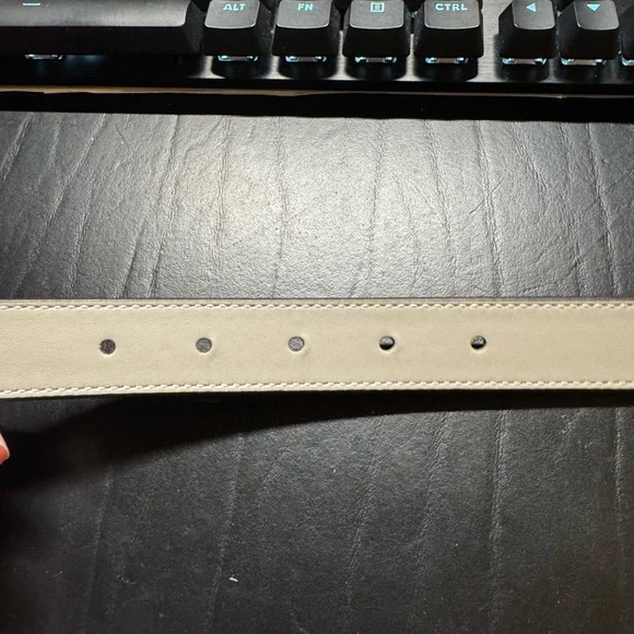 Coach Gray and Lavender Reversible Leather Belt with Silver Buckle - Picture 9 of 9